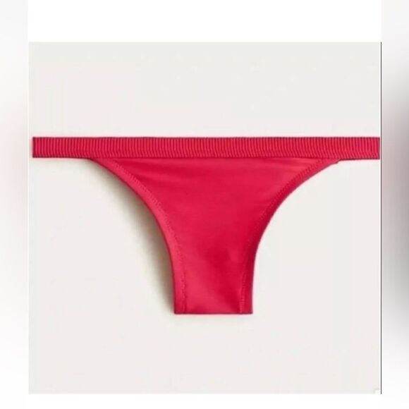 J Crew Ribbed Trim Full Coverage Hipster Bikini Bottom Pink - XXS - Picture 1 of 9